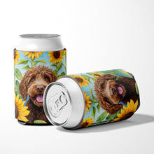 Load image into Gallery viewer, Labradoodle in Sunflowers Can or Bottle Hugger