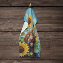 Load image into Gallery viewer, Labradoodle in Sunflowers Kitchen Towel