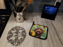Load image into Gallery viewer, Labradoodle in Sunflowers Pot Holders - Set of 2 Decorative Kitchen Helpers | Made in the USA