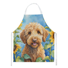 Load image into Gallery viewer, Labradoodle in Sunflowers Apron – Artist-Designed Kitchen, BBQ &amp; Craft Apron