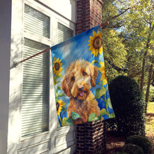 Load image into Gallery viewer, Labradoodle in Sunflowers House Flag