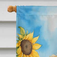 Load image into Gallery viewer, Labradoodle in Sunflowers House Flag