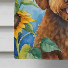 Load image into Gallery viewer, Labradoodle in Sunflowers House Flag
