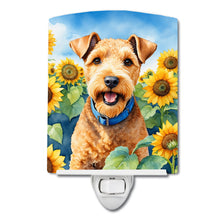 Load image into Gallery viewer, Lakeland Terrier in Sunflowers Ceramic Night Light