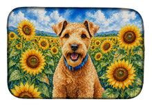 Load image into Gallery viewer, Lakeland Terrier in Sunflowers Dish Drying Mat Absorbent Dish Drying Mat Pad for Kitchen Counter Dish Drainer Mat for Countertop, 14 x 21", Multicolor