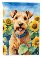 Load image into Gallery viewer, Lakeland Terrier in Sunflowers Garden Flag – Bright Dog-Themed Yard Decor