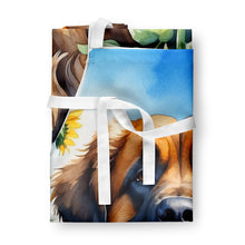 Load image into Gallery viewer, Leonberger in Sunflowers Apron – Artist-Designed Kitchen, BBQ &amp; Craft Apron