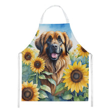 Load image into Gallery viewer, Leonberger in Sunflowers Apron – Artist-Designed Kitchen, BBQ &amp; Craft Apron
