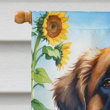 Load image into Gallery viewer, Leonberger in Sunflowers House Flag