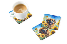 Load image into Gallery viewer, Leonberger in Sunflowers Coasters - Set of 4 Lightweight Foam, Absorbent Drink Coasters
