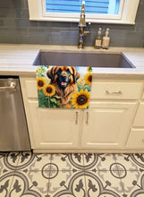 Load image into Gallery viewer, Leonberger in Sunflowers Kitchen Towel