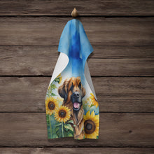 Load image into Gallery viewer, Leonberger in Sunflowers Kitchen Towel