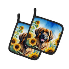 Load image into Gallery viewer, Leonberger in Sunflowers Pot Holders - Set of 2 Decorative Kitchen Helpers | Made in the USA