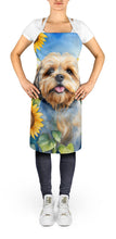 Load image into Gallery viewer, Lhasa Apso in Sunflowers Apron – Artist-Designed Kitchen, BBQ &amp; Craft Apron