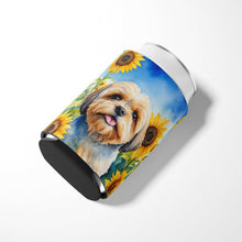 Load image into Gallery viewer, Lhasa Apso in Sunflowers Can or Bottle Hugger