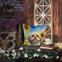 Load image into Gallery viewer, Lhasa Apso in Sunflowers Throw Pillow