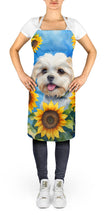 Load image into Gallery viewer, Maltese in Sunflowers Apron – Artist-Designed Kitchen, BBQ &amp; Craft Apron