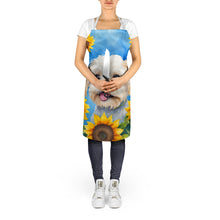 Load image into Gallery viewer, Maltese in Sunflowers Apron – Artist-Designed Kitchen, BBQ &amp; Craft Apron