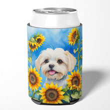Load image into Gallery viewer, Maltese in Sunflowers Can or Bottle Hugger