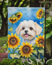 Load image into Gallery viewer, Maltese in Sunflowers Garden Flag – Bright Dog-Themed Yard Decor