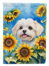 Load image into Gallery viewer, Maltese in Sunflowers Garden Flag – Bright Dog-Themed Yard Decor