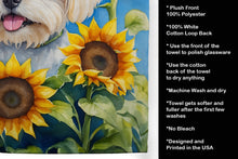 Load image into Gallery viewer, Maltese in Sunflowers Kitchen Towel