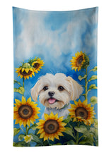 Load image into Gallery viewer, Maltese in Sunflowers Kitchen Towel