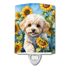 Load image into Gallery viewer, Maltipoo in Sunflowers Ceramic Night Light