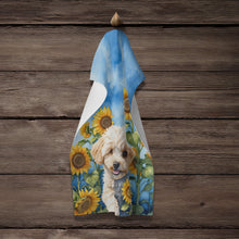 Load image into Gallery viewer, Maltipoo in Sunflowers Kitchen Towel