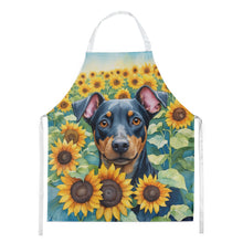 Load image into Gallery viewer, Manchester Terrier in Sunflowers Apron – Artist-Designed Kitchen, BBQ &amp; Craft Apron