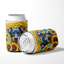 Load image into Gallery viewer, Manchester Terrier in Sunflowers Can or Bottle Hugger