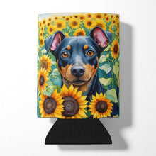 Load image into Gallery viewer, Manchester Terrier in Sunflowers Can or Bottle Hugger