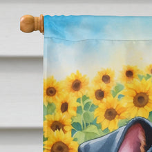 Load image into Gallery viewer, Manchester Terrier in Sunflowers House Flag