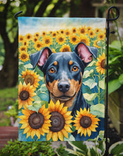 Load image into Gallery viewer, Manchester Terrier in Sunflowers Garden Flag – Bright Dog-Themed Yard Decor