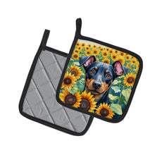 Load image into Gallery viewer, Manchester Terrier in Sunflowers Pot Holders - Set of 2 Decorative Kitchen Helpers | Made in the USA