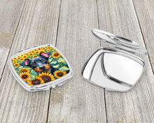 Load image into Gallery viewer, Manchester Terrier in Sunflowers Compact Mirror – Stylish Purse Mirror with Artistic Covers