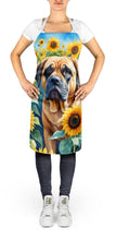 Load image into Gallery viewer, Mastiff in Sunflowers Apron – Artist-Designed Kitchen, BBQ &amp; Craft Apron