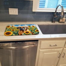 Load image into Gallery viewer, Mastiff in Sunflowers Dish Drying Mat Absorbent Dish Drying Mat Pad for Kitchen Counter Dish Drainer Mat for Countertop, 14 x 21", Multicolor