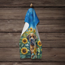 Load image into Gallery viewer, Mastiff in Sunflowers Kitchen Towel