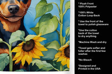 Load image into Gallery viewer, Miniature Pinscher in Sunflowers Kitchen Towel