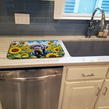 Load image into Gallery viewer, Neapolitan Mastiff in Sunflowers Dish Drying Mat Absorbent Dish Drying Mat Pad for Kitchen Counter Dish Drainer Mat for Countertop, 14 x 21", Multicolor