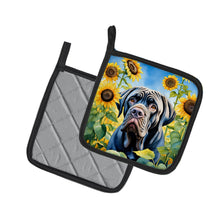 Load image into Gallery viewer, Neapolitan Mastiff in Sunflowers Pot Holders - Set of 2 Decorative Kitchen Helpers | Made in the USA