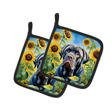 Load image into Gallery viewer, Neapolitan Mastiff in Sunflowers Pot Holders - Set of 2 Decorative Kitchen Helpers | Made in the USA