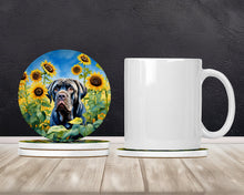 Load image into Gallery viewer, Neapolitan Mastiff in Sunflowers Large Sandstone Coasters Pack of 4