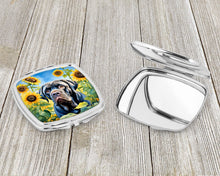 Load image into Gallery viewer, Neapolitan Mastiff in Sunflowers Compact Mirror – Stylish Purse Mirror with Artistic Covers