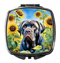 Load image into Gallery viewer, Neapolitan Mastiff in Sunflowers Compact Mirror – Stylish Purse Mirror with Artistic Covers