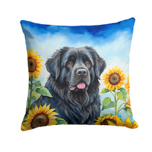 Load image into Gallery viewer, Newfoundland in Sunflowers Throw Pillow