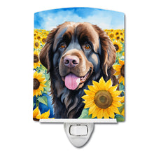 Load image into Gallery viewer, Newfoundland in Sunflowers Ceramic Night Light