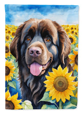 Load image into Gallery viewer, Newfoundland in Sunflowers Garden Flag – Bright Dog-Themed Yard Decor