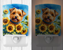 Load image into Gallery viewer, Norfolk Terrier in Sunflowers Ceramic Night Light